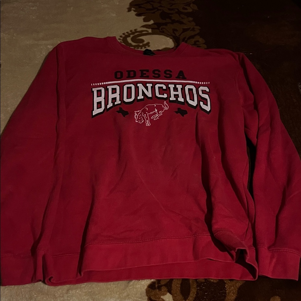 District Odessa Broncos Red Crewneck Sweater